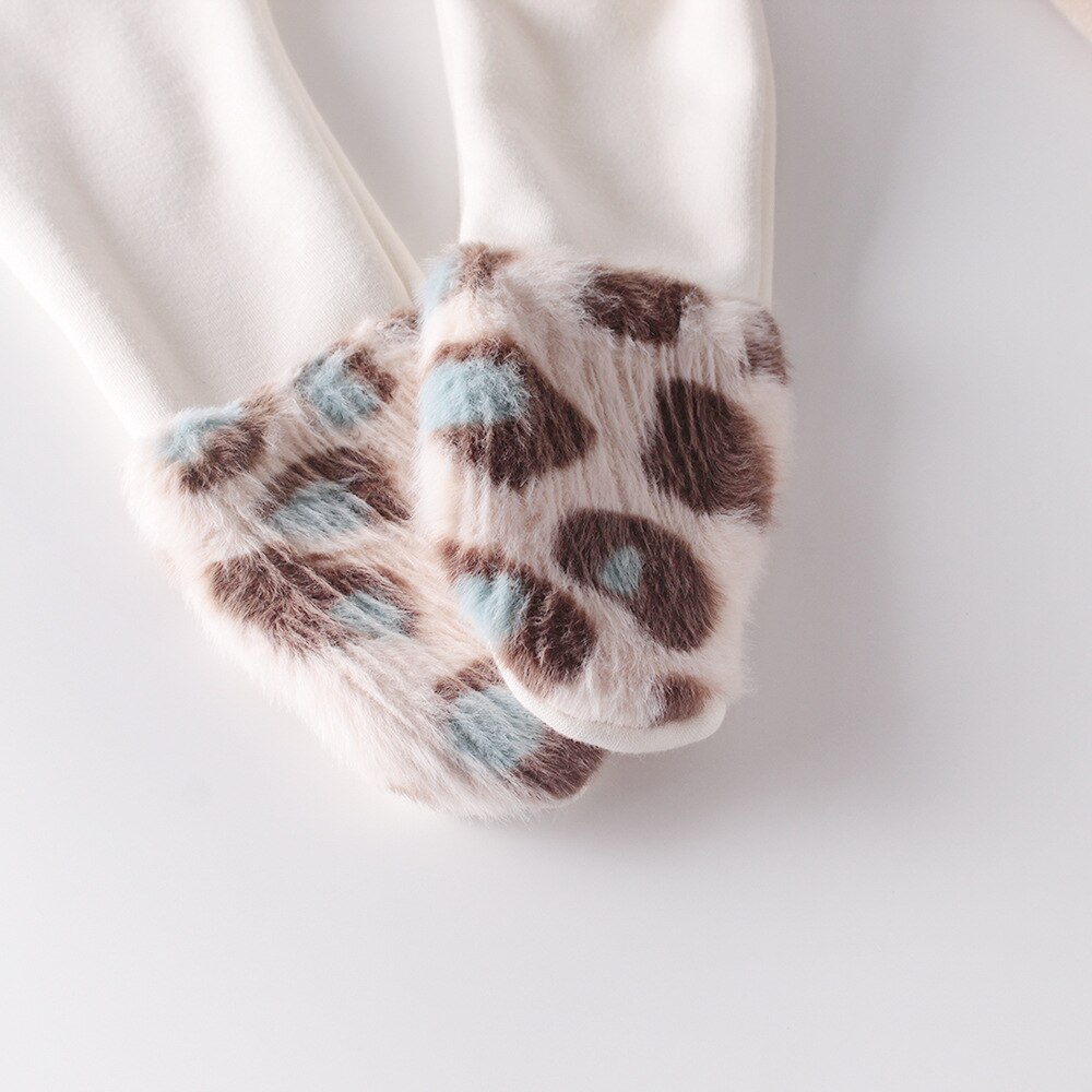 Outono e inverno bebê leopardo costura leggings algodão meia-calça do bebê da menina do bebê recém-nascido roupas