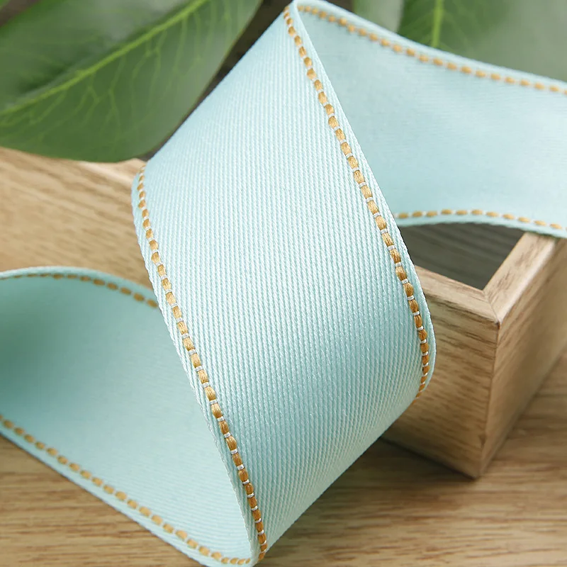 Kewgarden 1,5" 38 mm gestippelde lijn twill linten DIY strikken haaraccessoires handgemaakte tape ambachten maken decoratie materiaal 10 yards: Antiek Messing