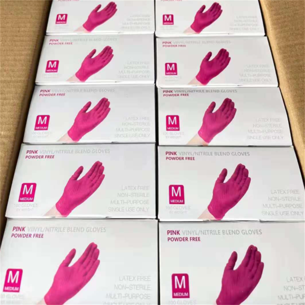 Gants de sécurité jetables en Nitrile vinyle rose, 100 pièces, étanches, sans allergie, de alimentaire, pour femmes et filles, pour le travail et le nettoyage de la maison