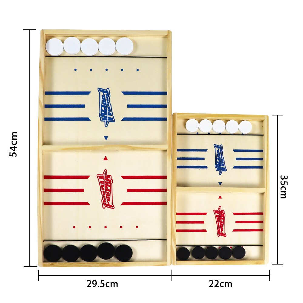 Fast Sling Puck Game Wooden Sling Hockey Board Game for Adults and Kids
