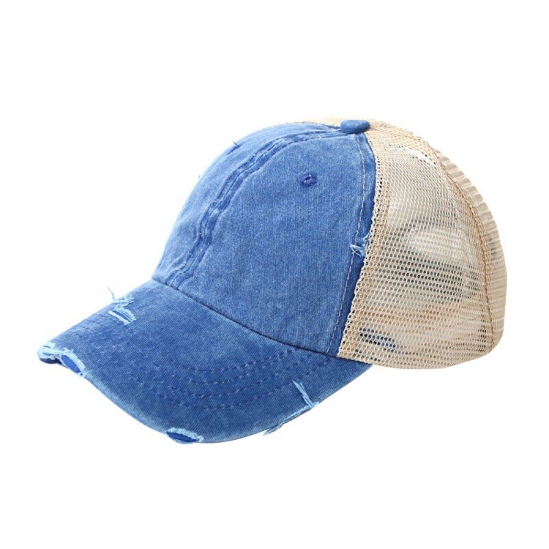 1 Pc Vrouwen Mannen Katoen Paardenstaart Cap Verstelbare Zonnescherm Mesh Zonnehoed Sportkleding Accessoires