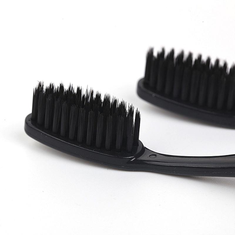 10 stk/sæt bambus tandbørste sort dobbelt ultra blødt hår tandbørster nano-antibakterielle tandbørster tslm 1