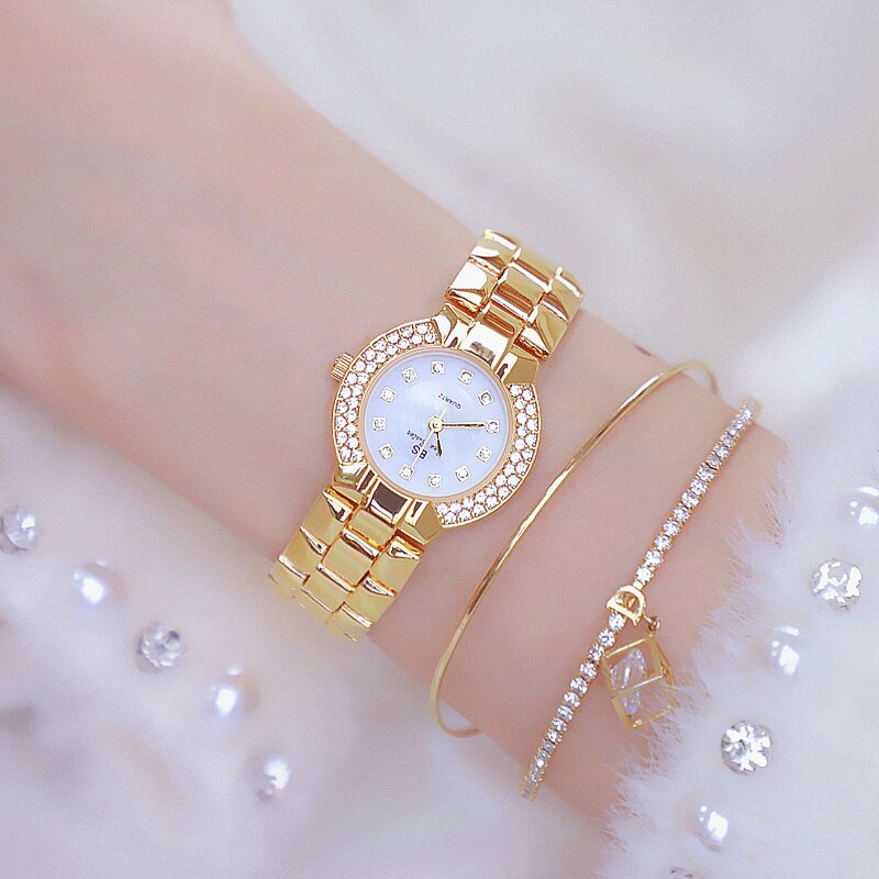 Women Luxury Brand Watch Dress Silver Gold Women Wrist Watch Quartz Diamond Ladies Watches Female Clock Bayan Kol Saati