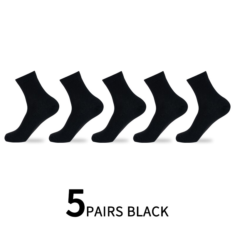 5/10 Pairs / Lot Heren Katoenen Sokken Stijlen Zwart Business Sok Ademend Lente Zomer Herfst Winter Voor Mannelijke effen Kleur: 5 pairs black