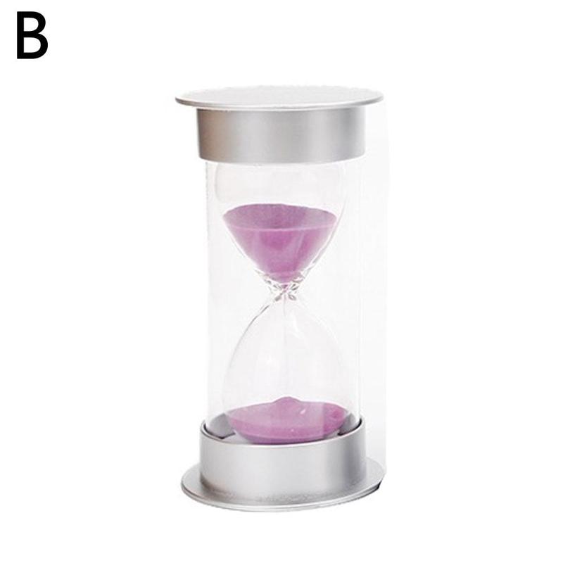 30 Minutes Hourglasses Children Teeth Brushing Timer Home Decoration Crafts Hourglasses -proof Home Decor: Silver purple