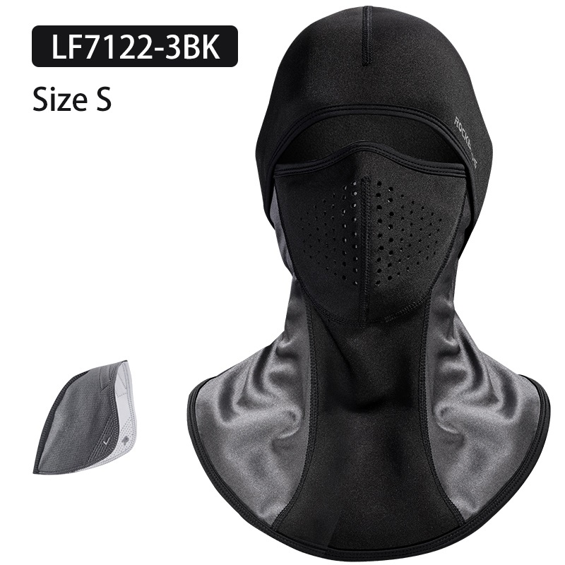 ROCKBROS Warme Vlies Ski Gesicht Maske Snowboard Winddicht Abdeckung draussen Sport Schal Sturmhauben draussen Sport Headwear Radfahren Maske: LF7122-3BK