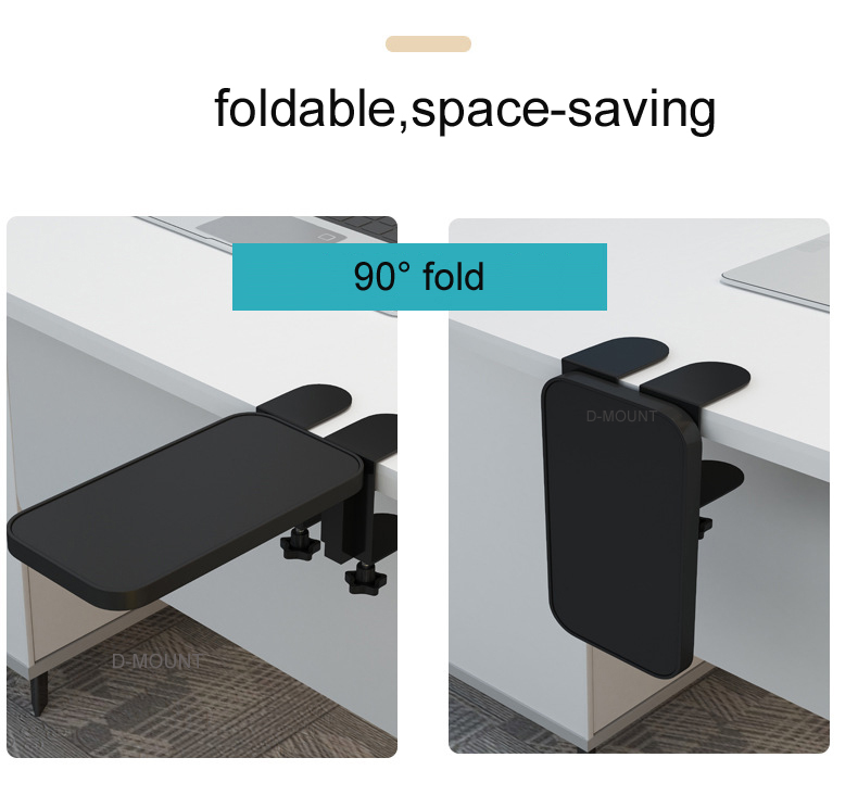 DL-WM-10 wrist rest mount holder mouse pad support foldable metal left right clamp desk 10-80mm double lock