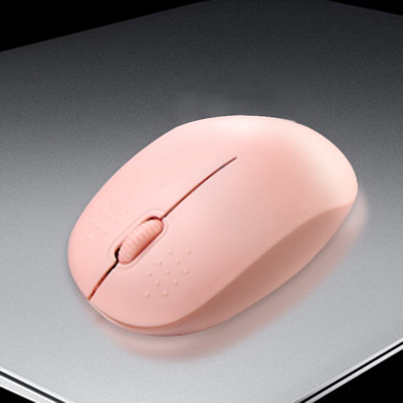 Mini Wireless Notebook Mouse Macaron Color Mouse Anti-slip Texture Roller Within 10m Connectable Ergonomic Mouse: pink