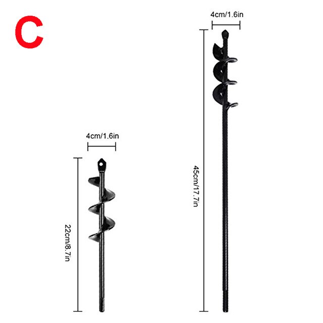 Garden Spiral Drill Bit Set Non-Slip Hex Drive HEX Shaft Drill Post Soil Cultivator Planting Hole Digger Tool: 22and45cm