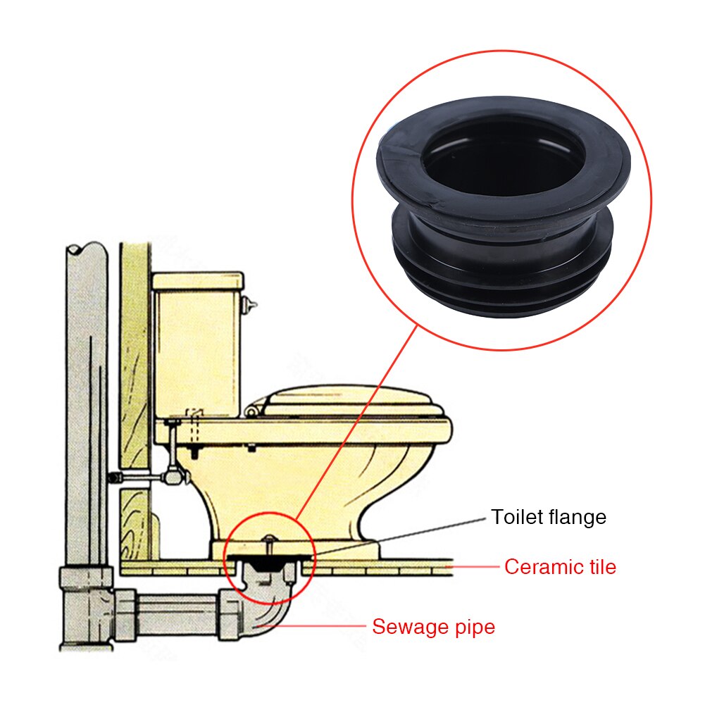 Donut Easy Installation Drain Pipe Spill Bowl Anti Leakage Rubber Practical Odor Resistant Toilet Flange Deodorant Sealing Ring