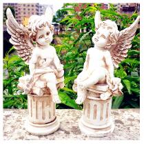 Buste cupidon, Statue d'ange mythologie romaine, décoration pour la maison, artisanat en résine, de la saint-valentin, 2 pièces/ensemble, L1929: Default Title