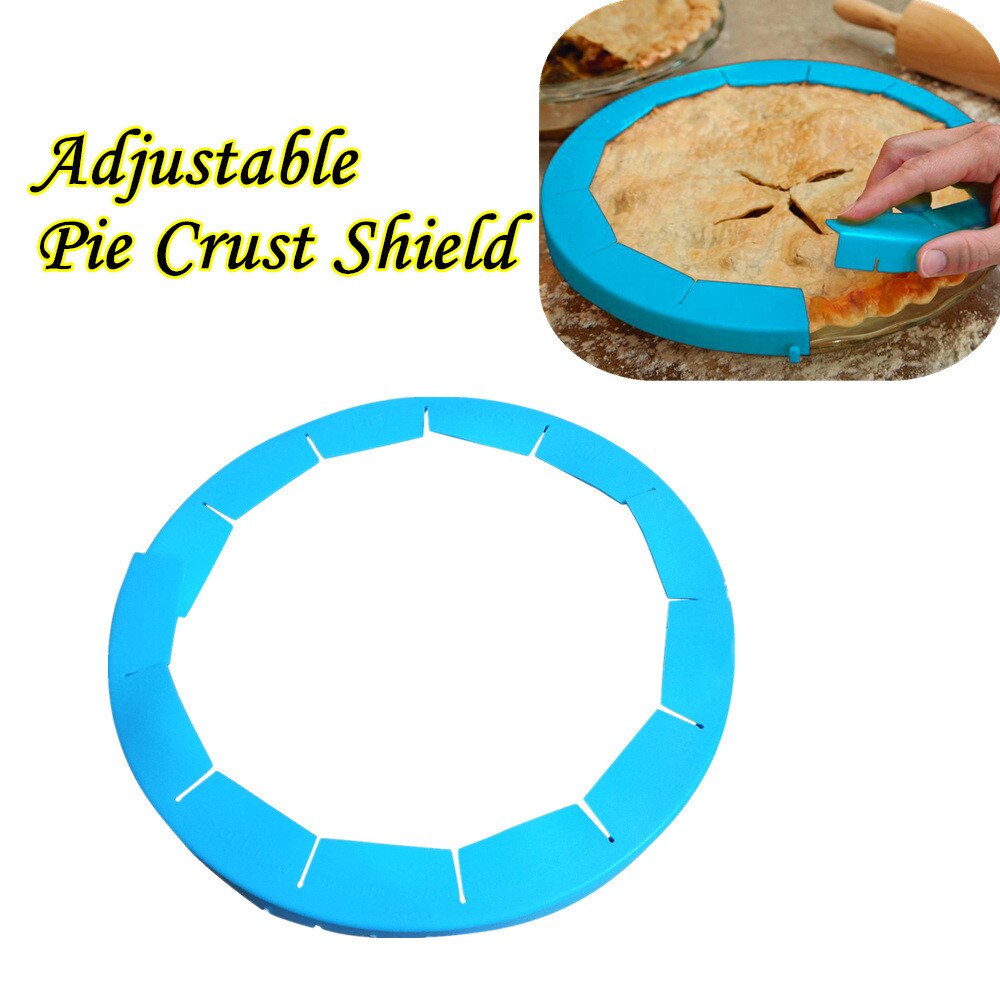 Silicone Adjustable Pie Crust Shield Fit 8.5-11.5Inch Rimmed Dish Pizza Mold Kitchen Baking Tool Flexible Pie Accessory