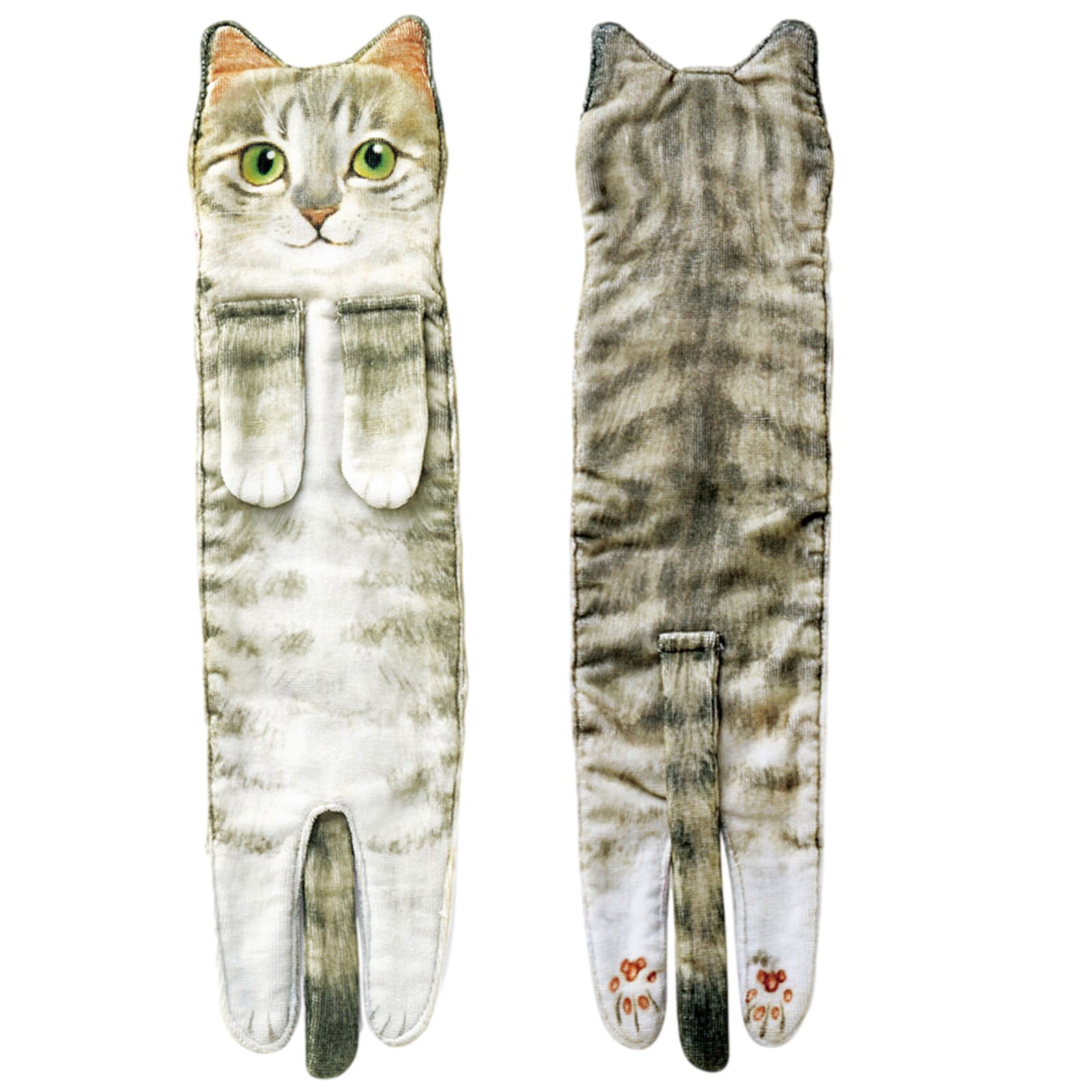 6 Styles Newest Cat Hand Towels Long Cat Shape Wipe Handkerchiefs Bath Towels for Bathroom Kitchen: B