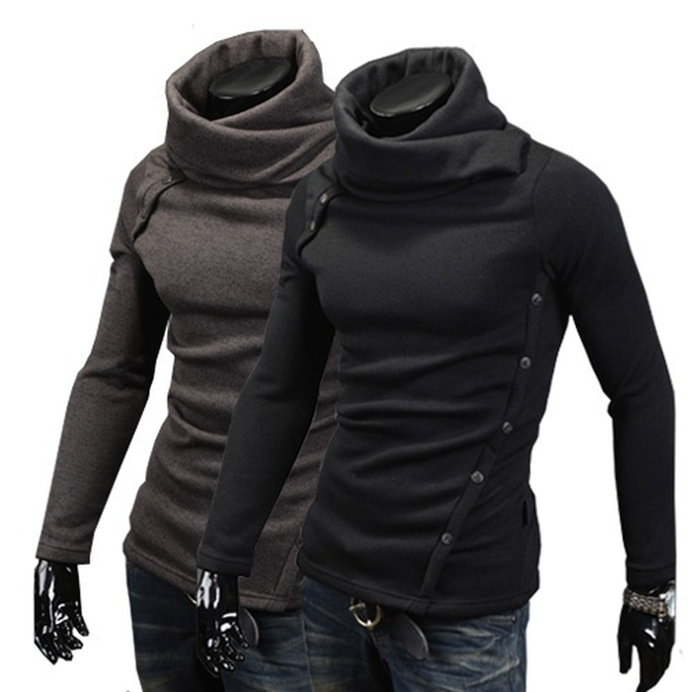 Zogaa Brand Heren Truien Effen Kleur Dunne Wollen Trui Coltrui Plus Size Trui Mannen Mode Thermische Lange mouw