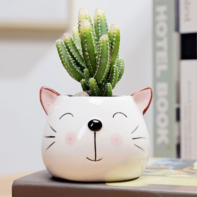Bongwell – Pot de fleur artisanal en céramique peint à la main, joli Animal Panda, Succulent, plante verte, bassin de décoration: glazed 5