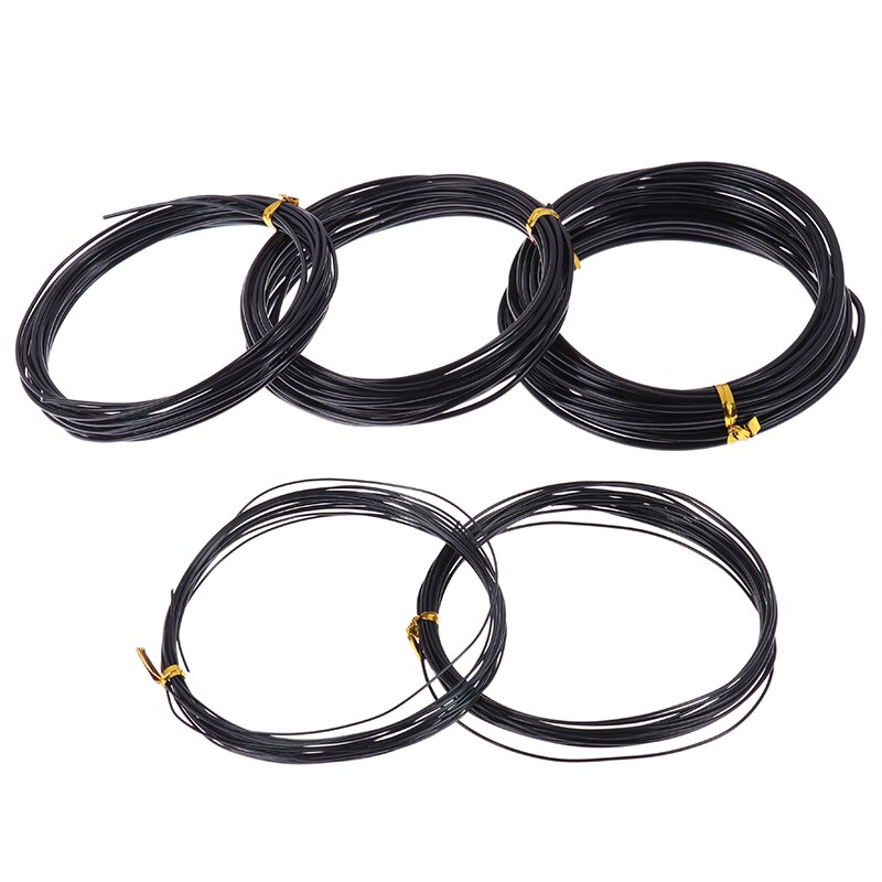 Total 5m (Black) Bonsai Wires Anodized Aluminum Bonsai Training Wire With 5 Sizes (1.0 Mm,1.5 Mm,2.0 Mm 2.5mm .3mm)