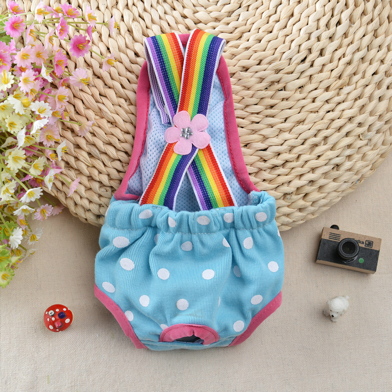 Punkt Denim Hund Weibliche kurze Hose Hosen für Kleine Mittelgroße Hunde Chihuahua Pinscher Physiologische Höschen mascotas Unterwäsche Zubehör: S / verrotten