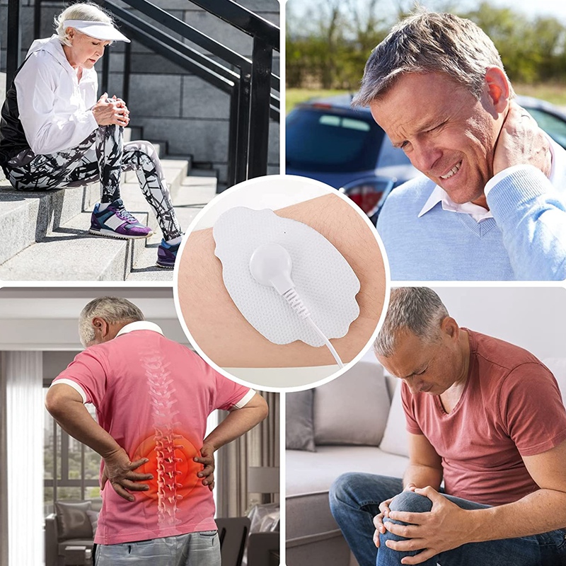 Pads de eletrodo, pads de substituição auto-adesivo reutilizáveis para estimulador muscular de unidades de dez, pads de pequeno médio e grande, 20 peças