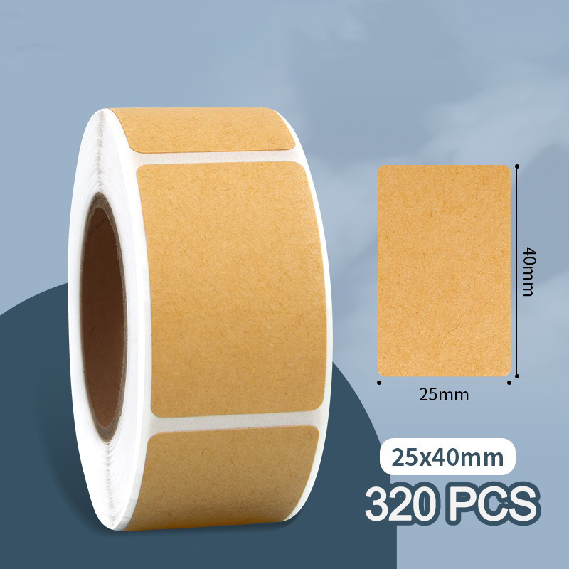 Khaki Square Kraft Stickers Blank Labels Paper Self-adhesive Handwritten Classification Office Labels Kitchen Glass Bottle: Red