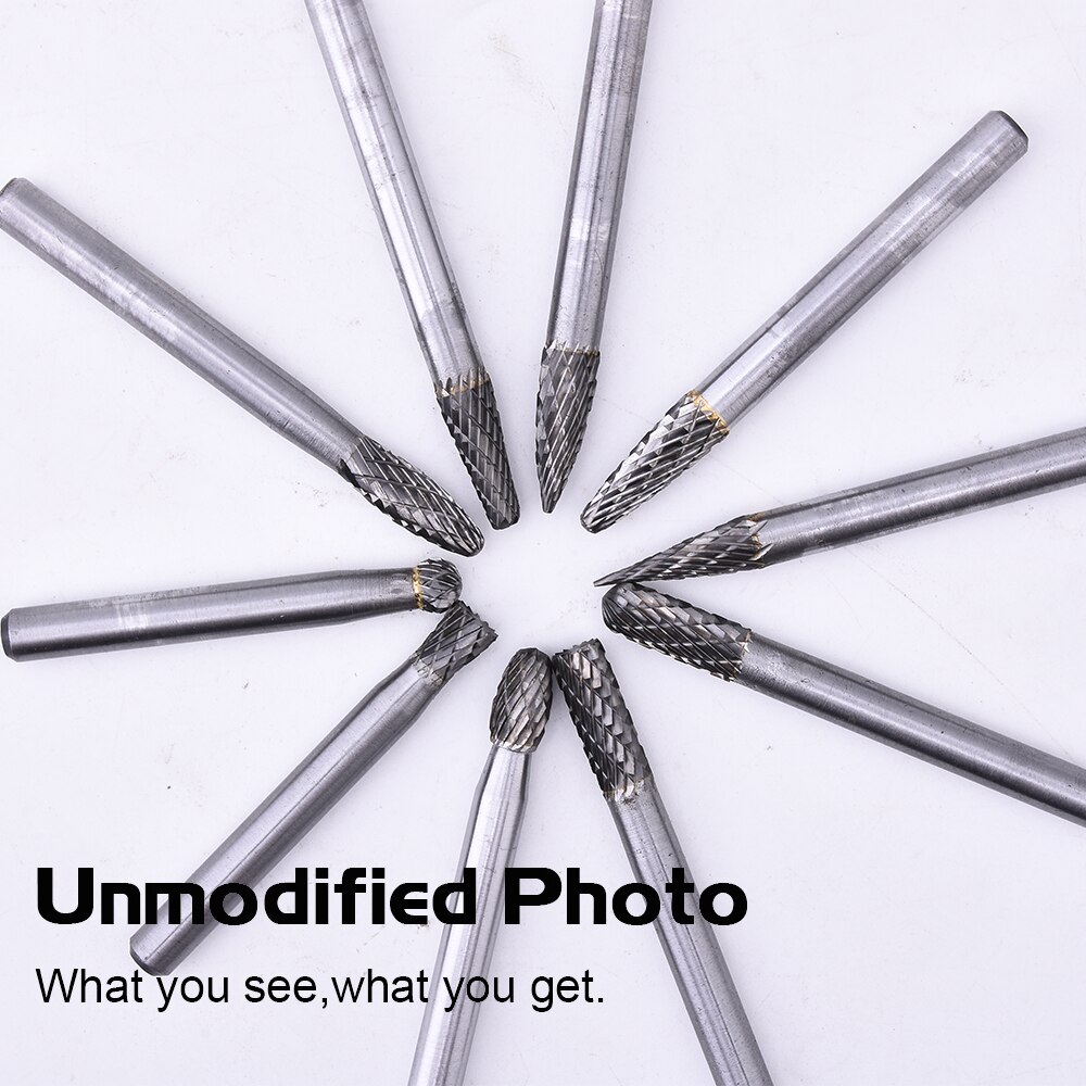 Peu de foret de fichier de râpe en acier de tungstène 6*6mm meurent la fraise rotatoire 10 pièces