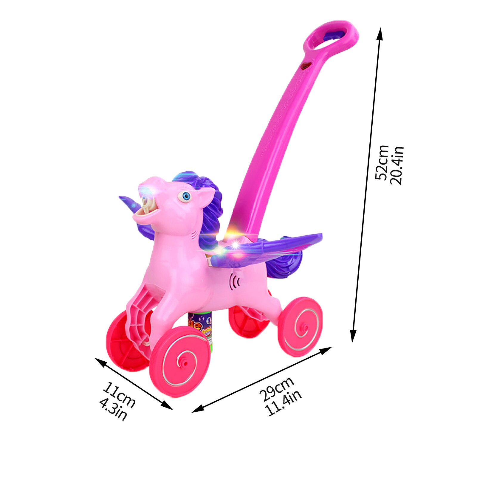 Bubble Machine Music Light Push Toy Bubble Maker Bubble Solution(110ml): A