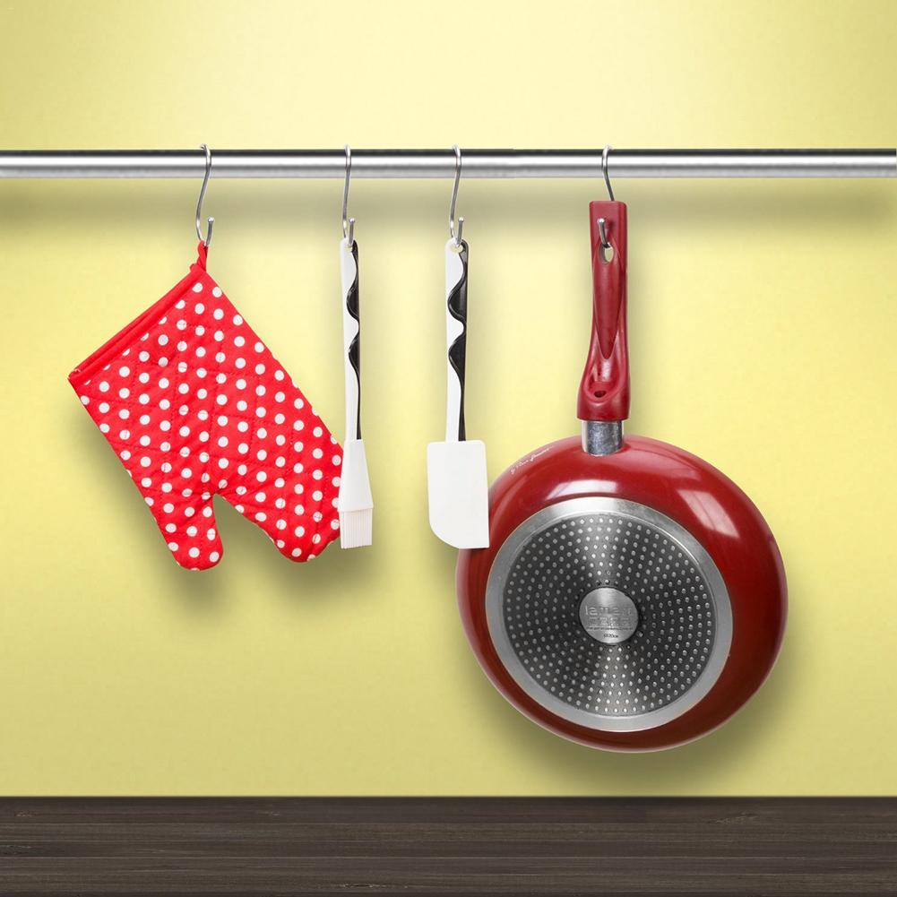 Gancho en forma de S para colgar en la barandilla de la cocina, ganchos de acero inoxidable para colgar ropa, bolso, 10 Uds.