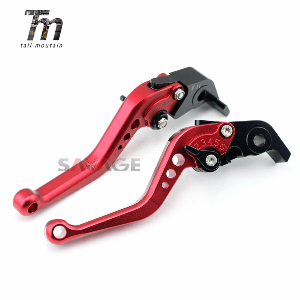 Korte/lange remkoppelingshendels voor yamaha  fz 16 fz-s 150 motoraccessoires, verstelbaar cnc: Lang rood