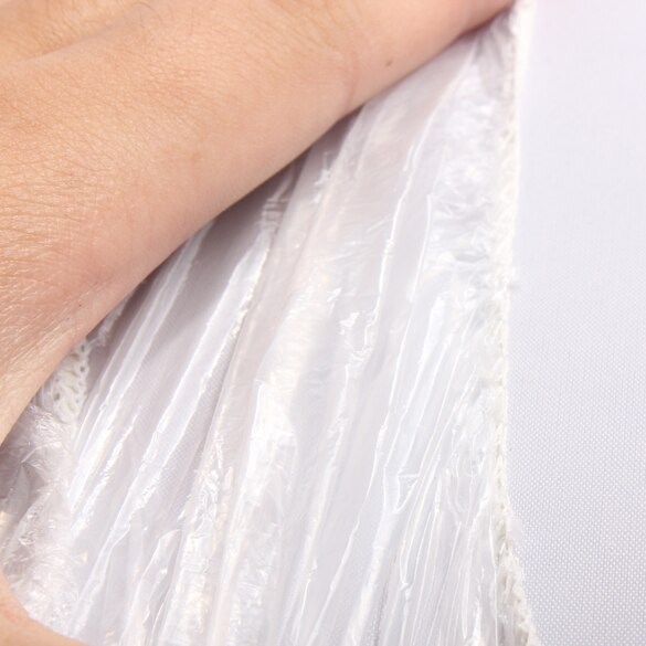 100 stuks wegwerp douchekapjes voor hotels, wegwerp douchekapjes, transparant, waterdicht materiaal met rubberen band