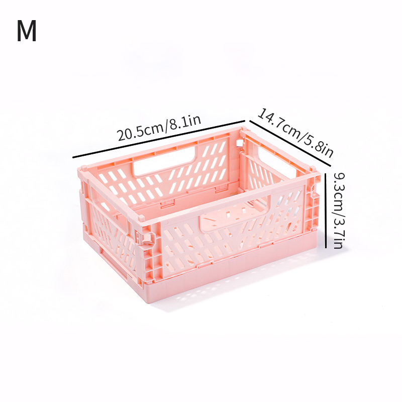 Table Top Folding Storage Basket Stackable Makeup Jewellery Toys Box Cosmetic Container Desktop Holder Crate Folding Box Basket: Dark Khaki