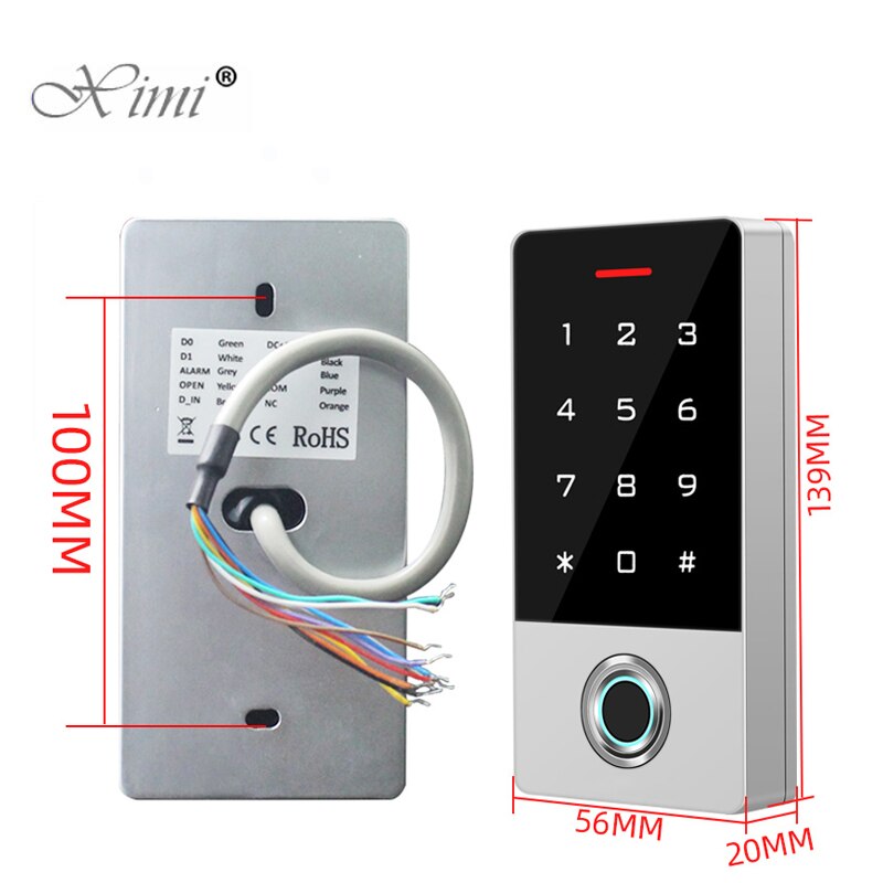 IP68 Wasserdichte WIFI APP Biometrische Fingerprint Access Control TF1 Meatal Alone RFID Karte Tür Access Controller System