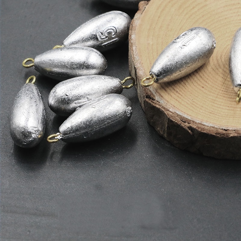 5 unids/lote de plomadas de plomo de 10g-50g, plomada de plomo para pesca, accesorios para aparejos de pesca