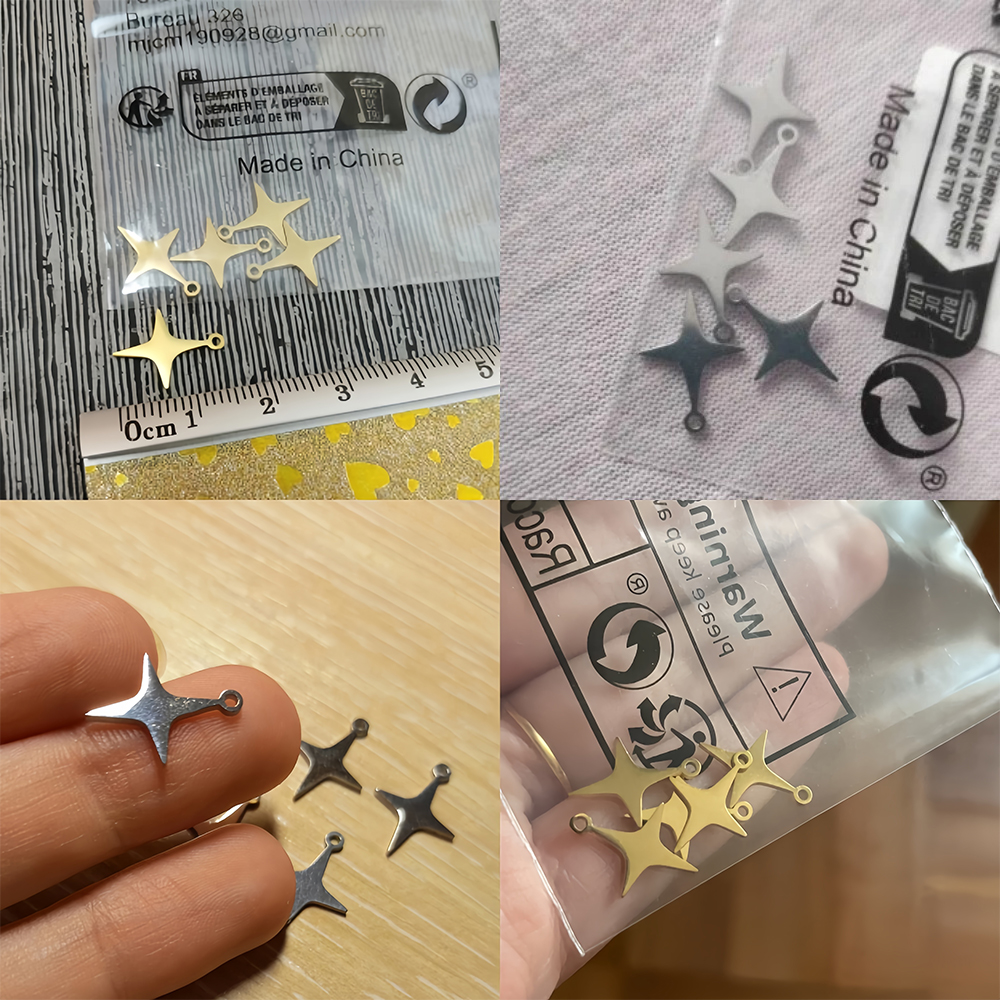 EUEAVAN 5 stks Minimale Rvs Star Charms Hanger DIY Ketting Oorbellen Armbanden Sieraden Maken Accessoires