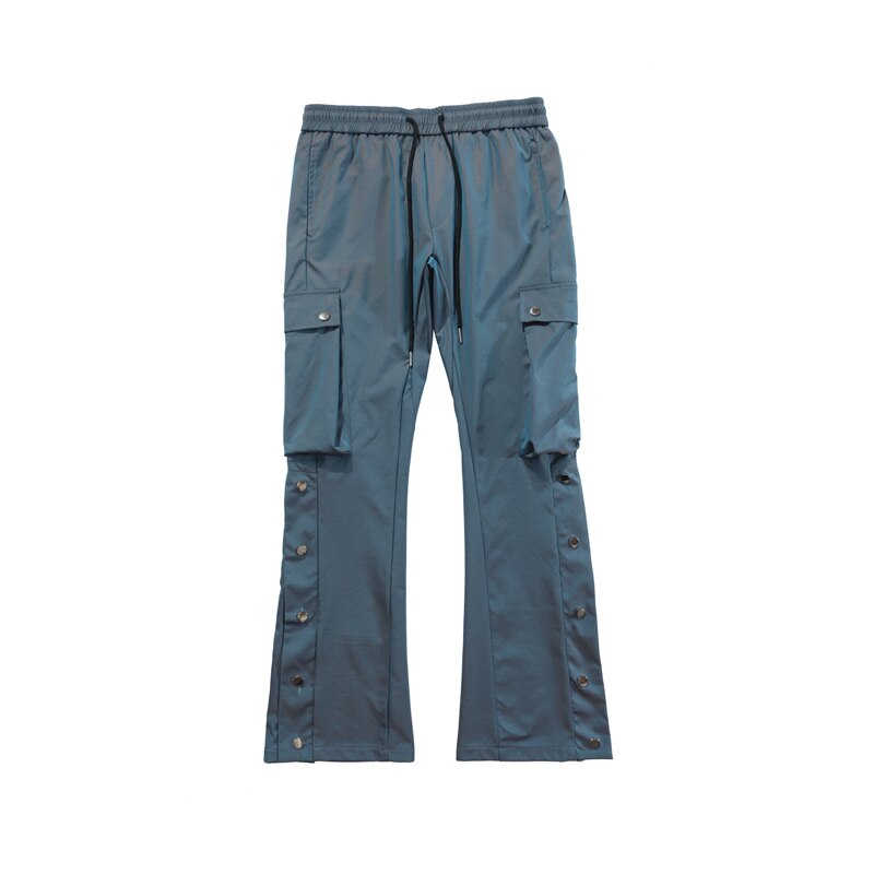 Mannen High Street Flare Broek Casual Lange Broek Blauw L2