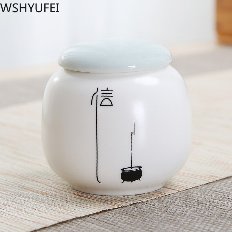 Retro Keramische Mini Thee Blikjes Thee Set Thee Verzegelde Blikken Gedroogd Fruit Collectie Moet Reizen Reizen Draagbare Verzegelde Opslagtank