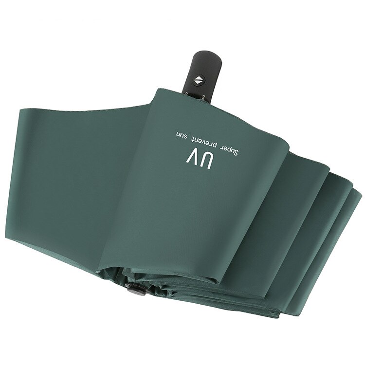 Automatiskt hopfällbart paraply miniparaply vindtätt anti-uv-skydd 3 hopfällbart paraply bärbart resregn paraply: Med gröna knappar