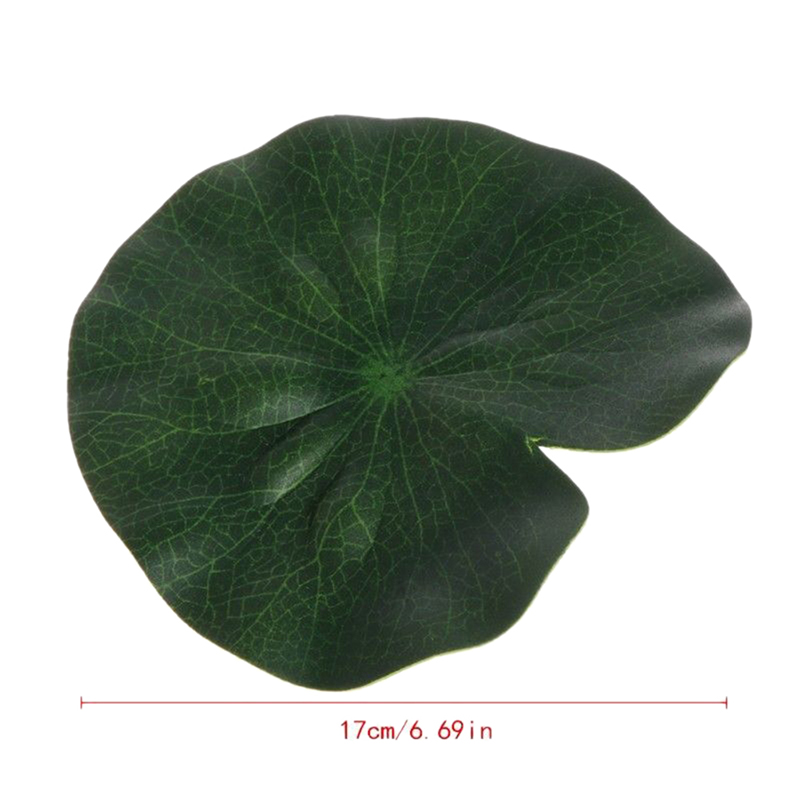 5 stk kunstig lotus åkande flydende blomsterdam tank plante blad ornament 10cm hjem bryllup havedam pool dekoration: 17cm(1pc)