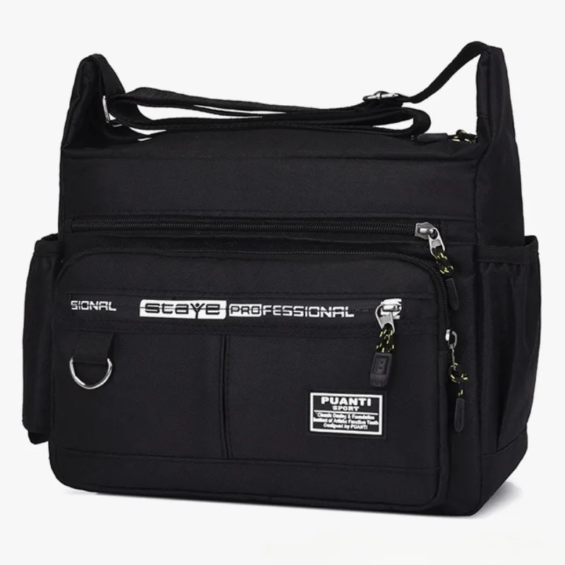Mens Messenger Crossbody Shoulder Bags Men Small Sling Pack For Work Business Waterproof Oxford Packs Satchel Purse: black