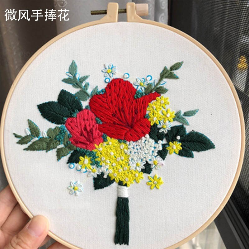 3D Embroidery Flower Materials Package Stereo Cross Stitch Kits Handcraft bordado Beginner Embroidery Kits DIY Supplies: 5