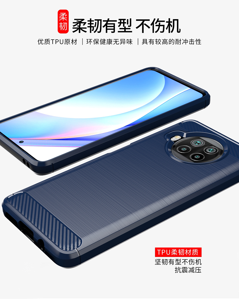 Para Xiaomi Mi 10T Lite 5G funda de silicona de fibra de carbono para Xiaomi 11T Pro 12 10T 10 11 Lite funda para Xiaomi Mi 10T Lite