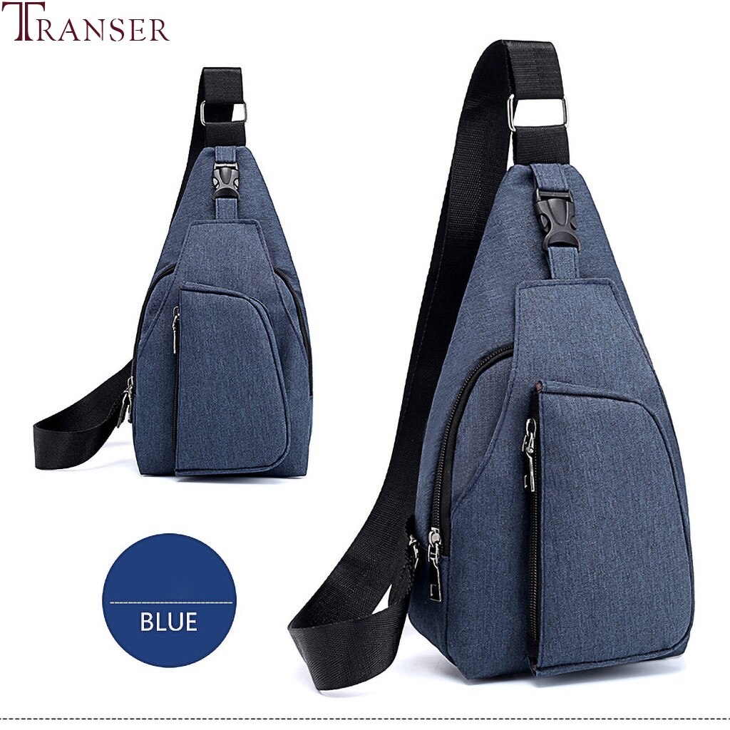 Transer 2019 moda masculina oxford pano peito saco esportes ao ar livre lazer multi-função saco casual anti-roubo bolsa de viagem mensageiro