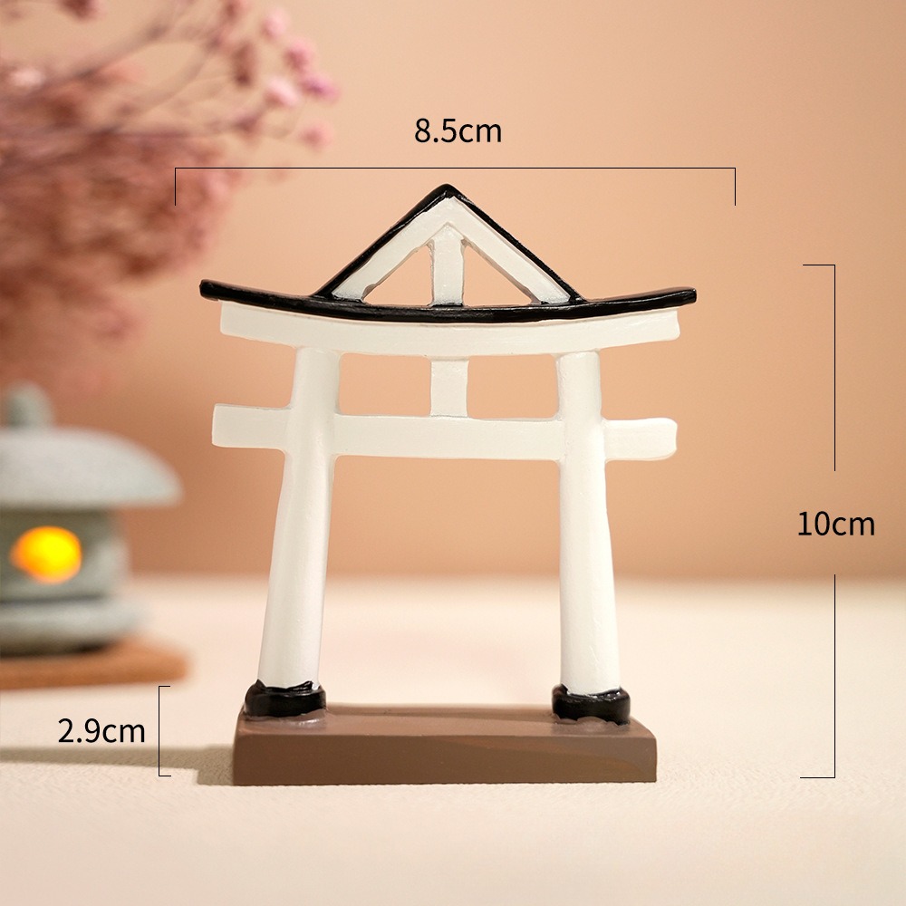 Puerta Torii en miniatura, templo japonés Shinto, jardín, Mini adorno arquitectónico asiático para casa, decoración de pecera, decoración china: Multicolor
