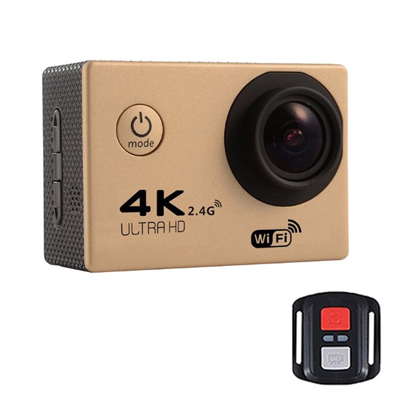 Water-proof Mini Camera Touch Screen Full HD 4K 140° Wide-angle lens 500 million pixels Outdoor remote control camera: Gold