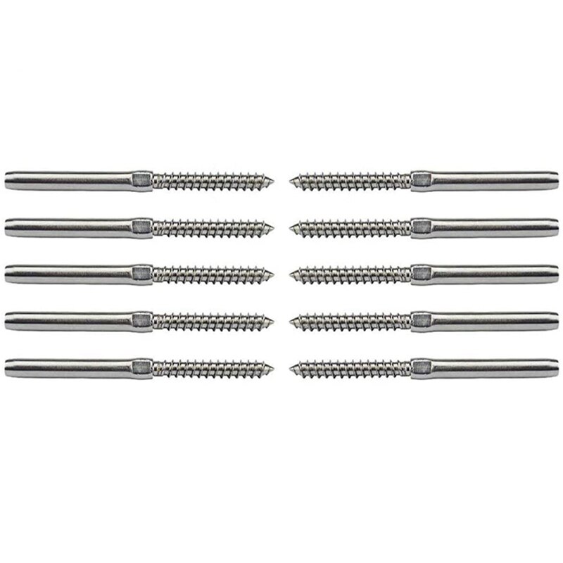 Til 1/8 tommer kabel gelænder kit , 316 rustfrit stål til trappe rækværk kabel dæk gelænder diy træ baluster kit  (5 par)