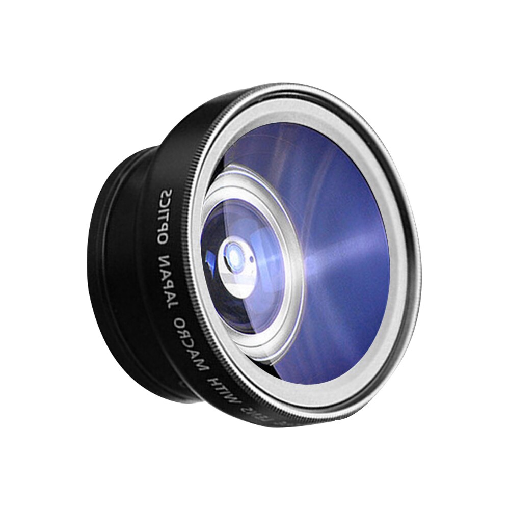 37mm 0.45X 49UV Super Wide Angle Fisheye Lens Mobile Phone Lens Super Macro HD Camera Lens Universal 60% wider field of view: Black