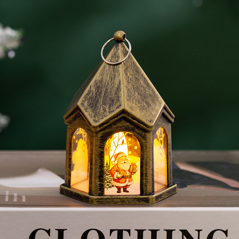 Christmas Tree Pendant Christmas Decoration Children's Luminous Retro Night Light Ornament Desktop Decoration Props: L / Light Grey