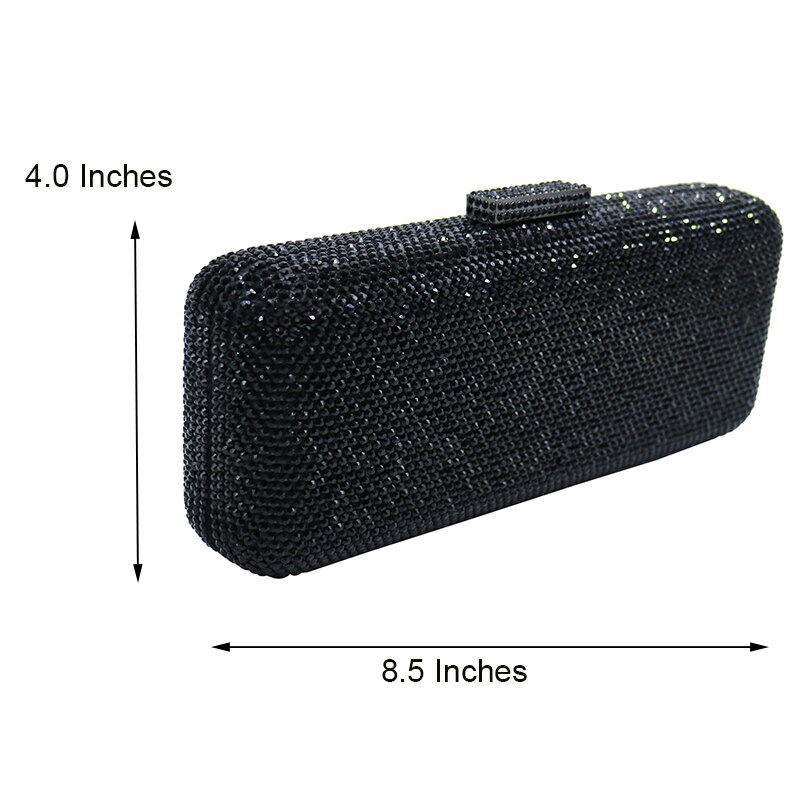 Luxury Crystal Rhinestone Evening Clutch Bags for Bridal Prom Evening Party Crystal Box Clutch Black Evening Bag