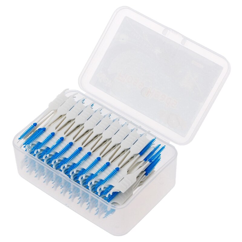 20/40/120/200pcs Double Floss Interdental Brush Picks Head Hygiene Dental Silicone Toothpick Cepillo Interdental: 200 Piece