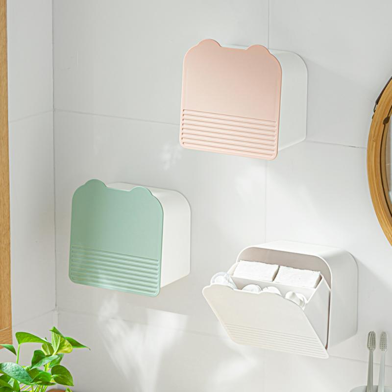 Organisateur de toilette adhésif, grande boîte de rangement, serviette hygiénique, organisateur pour cosmétiques, boîte décorative, boîte à mouchoirs humides, outils de salle de bains