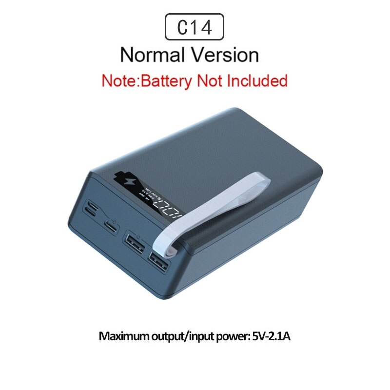 18650 Battery Storage Box Power Bank Wireless Charger Power Box Case DIY External Battery Case 18650 Battery Holder Box: Black Normal Charge
