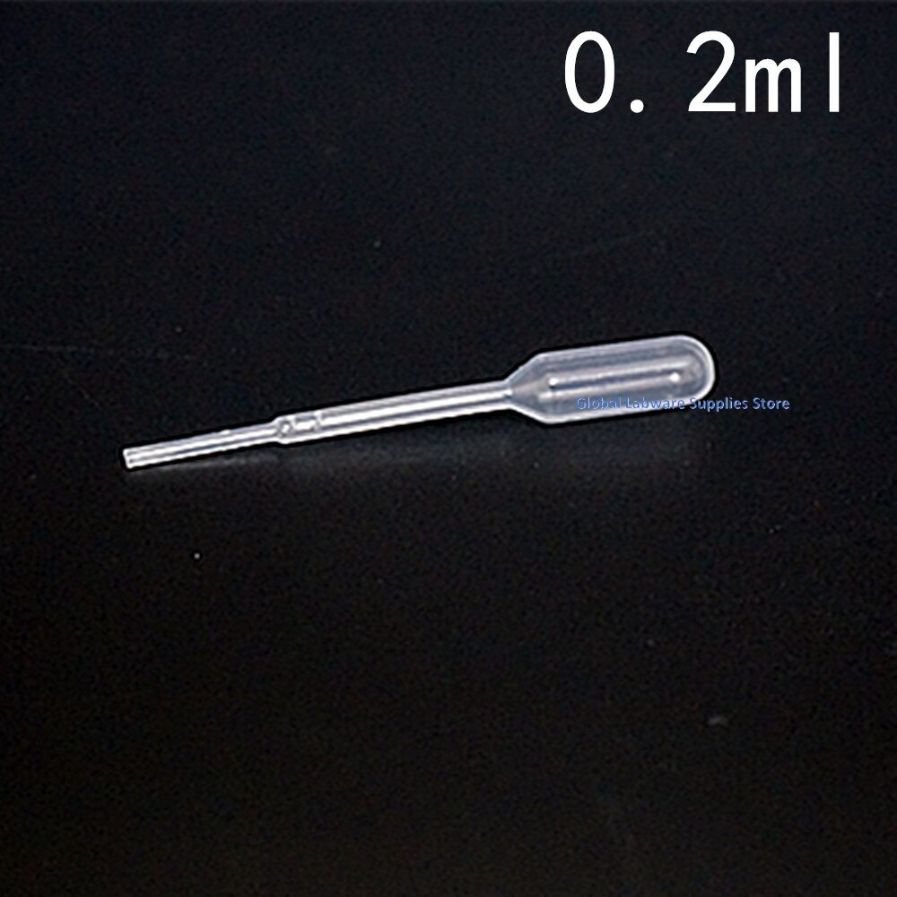 100pcs 200pcs lab 0.2ml plastic pasteur pipette transfering dropper for school experiment